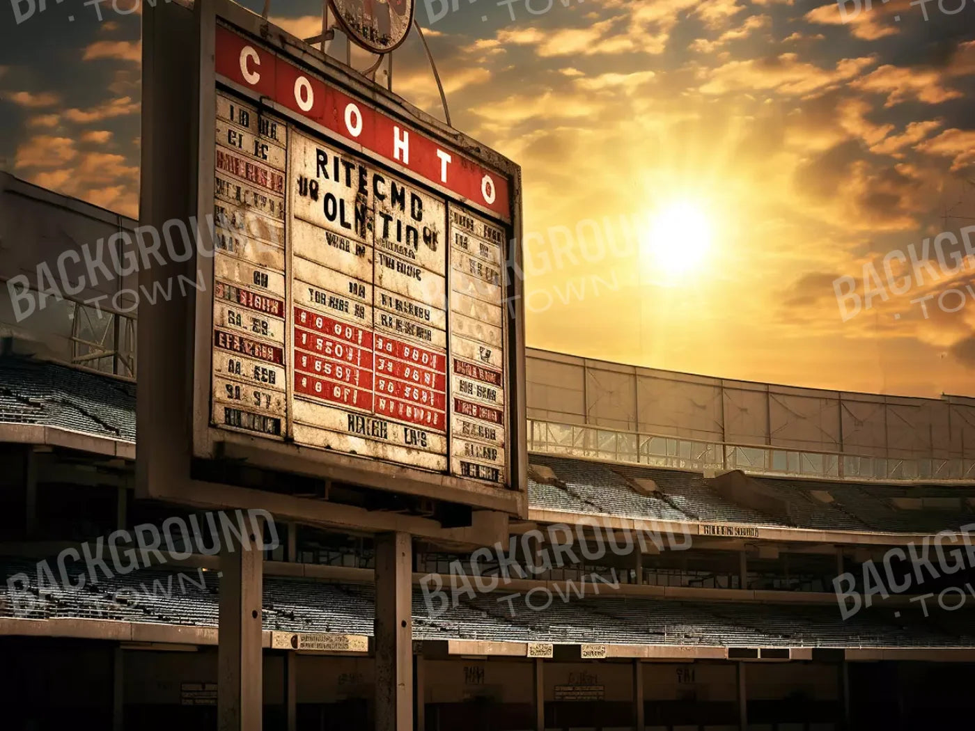 Sports Stadium Ball Field Vintage Ii 8’X6’ Fleece (96 X 72 Inch) Backdrop