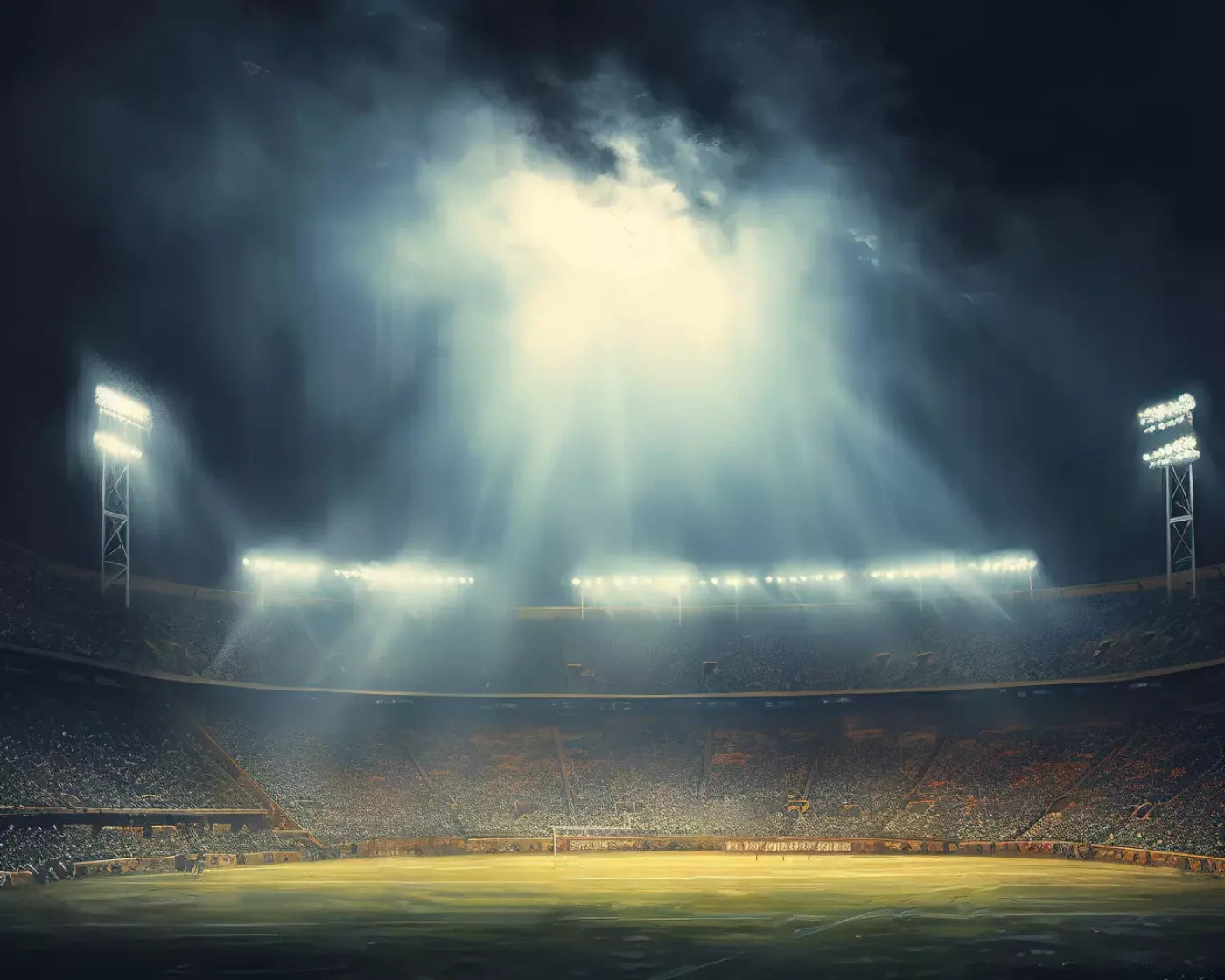 Sports Stadium Friday Night Lights I 10’X8’ Fleece (120 X 96 Inch) Backdrop