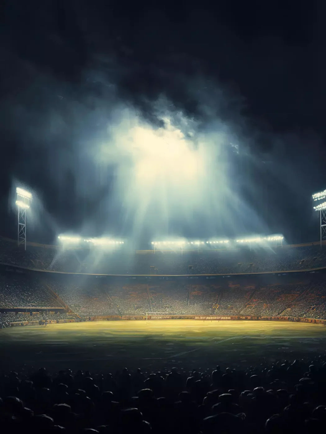 Sports Stadium Friday Night Lights I 5’X6’8 Fleece (60 X 80 Inch) Backdrop
