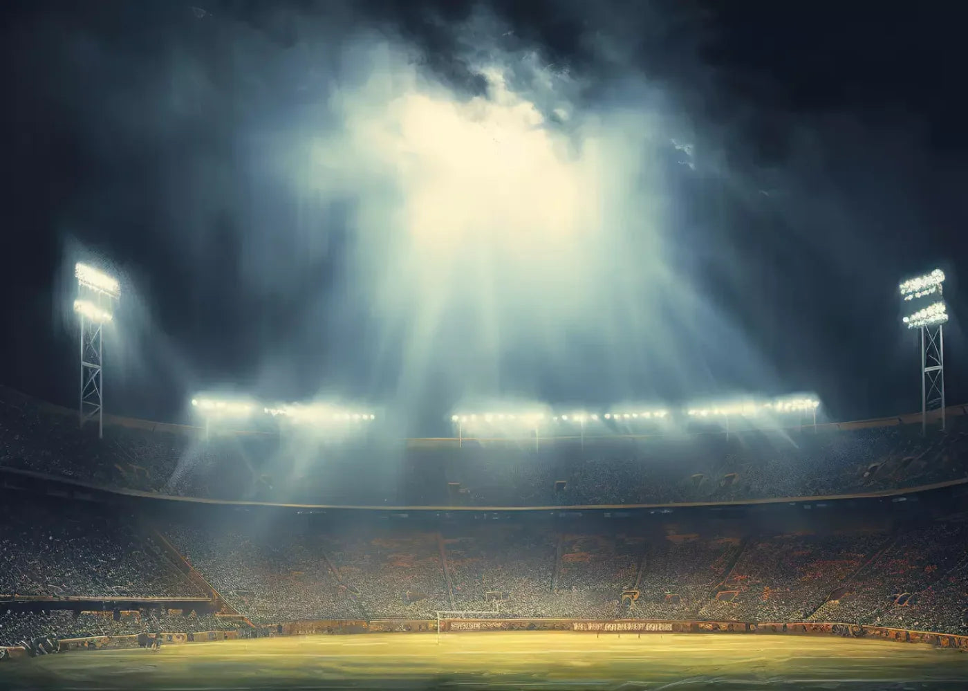 Sports Stadium Friday Night Lights I 7’X5’ Ultracloth (84 X 60 Inch) Backdrop