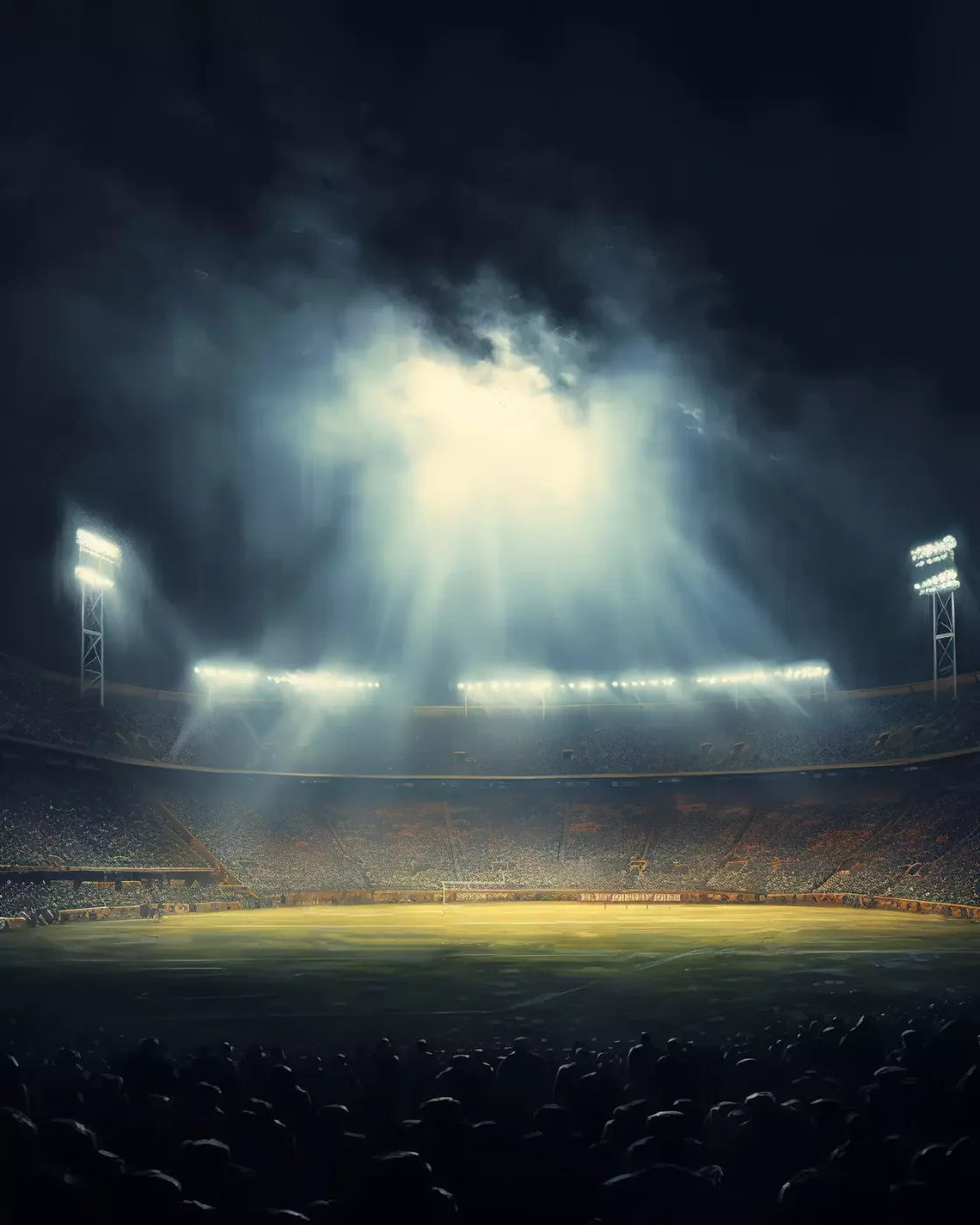 Sports Stadium Friday Night Lights I 8’X10’ Fleece (96 X 120 Inch) Backdrop