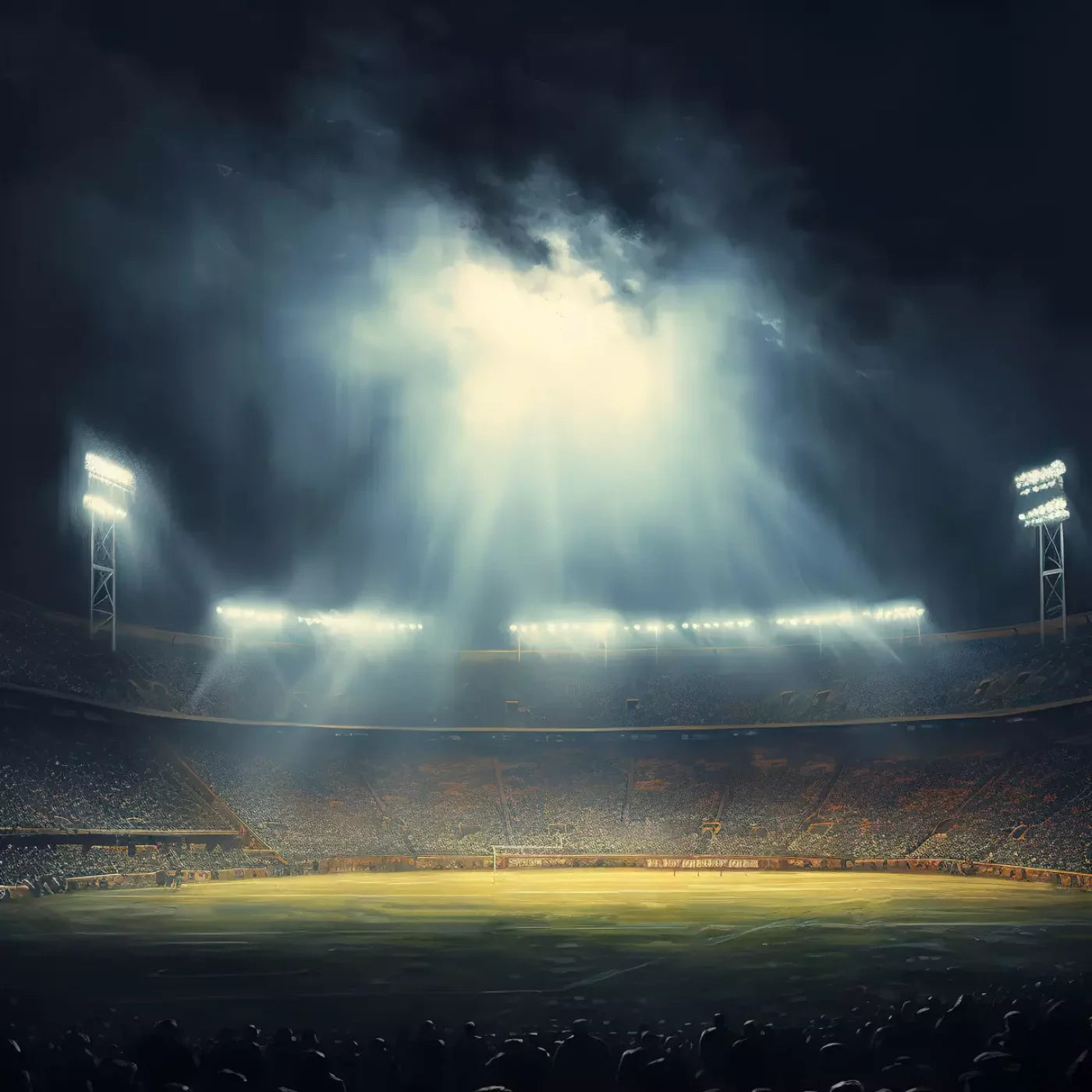 Sports Stadium Friday Night Lights I 8’X8’ Fleece (96 X Inch) Backdrop
