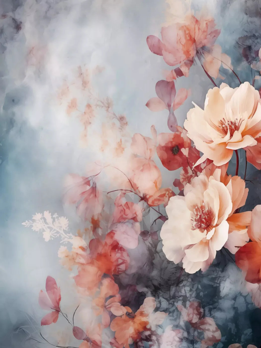 Spring Floral Vi 5X68 Fleece ( 60 X 80 Inch ) Backdrop