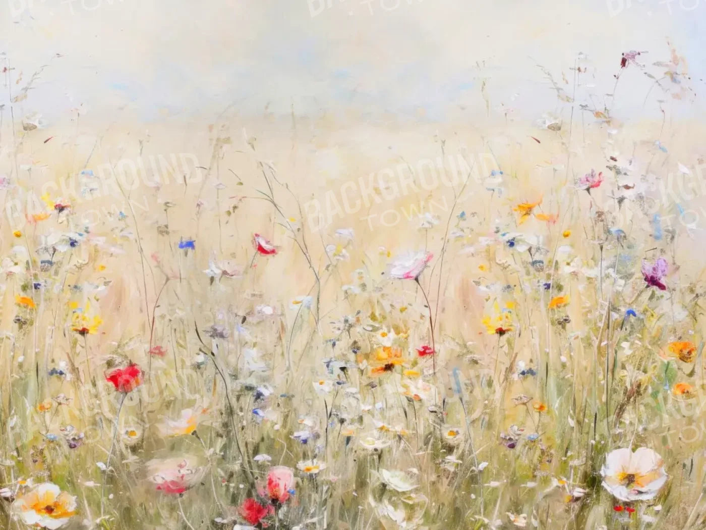 Spring Flower Field 8’x6’ Fleece (96 x 72 inch) Backdrop