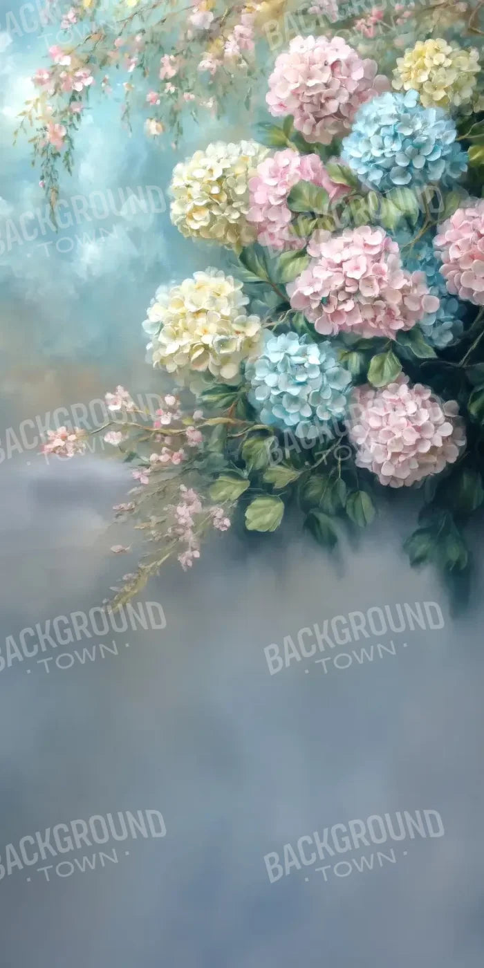Spring Hydrangeas Fine Art Sweep 8’x16’ UltraCloth (96 x 192 inch) Backdrop