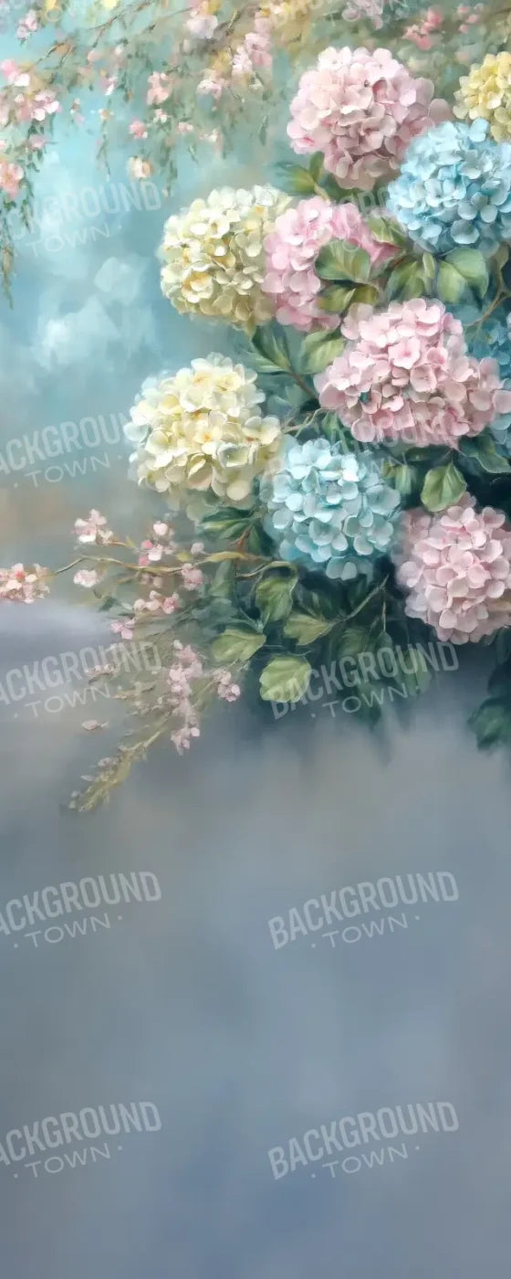 Spring Hydrangeas Fine Art Sweep 8’x20’ UltraCloth (96 x 240 inch) Backdrop