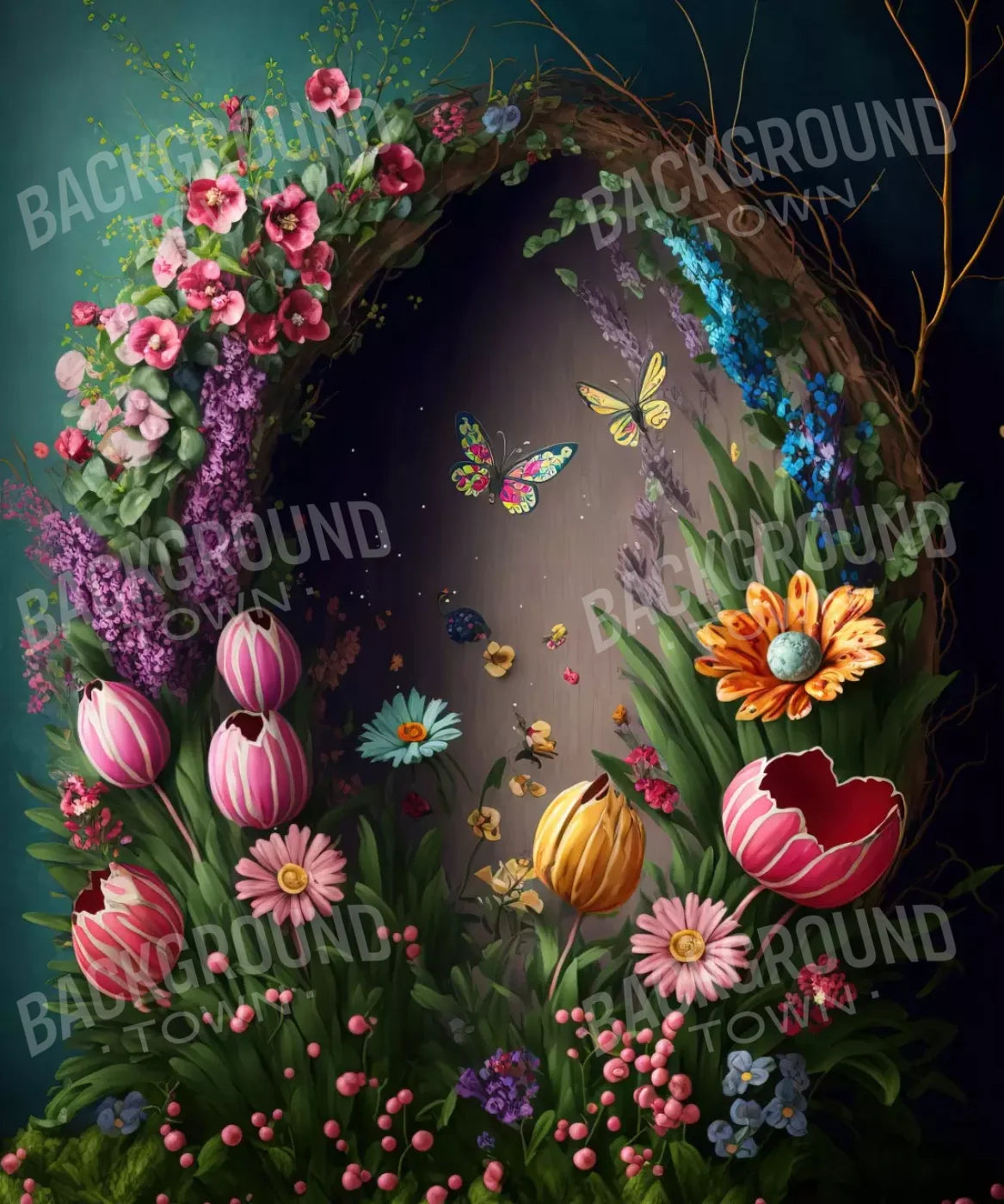 Multi-Color Spring Backdrop for Photography