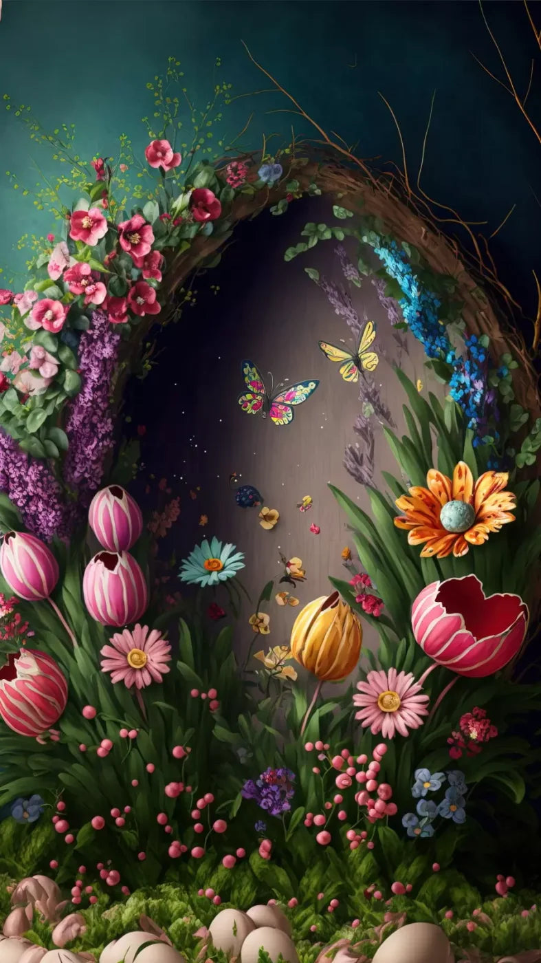 Spring Wreath 8X14 Ultracloth ( 96 X 168 Inch ) Backdrop