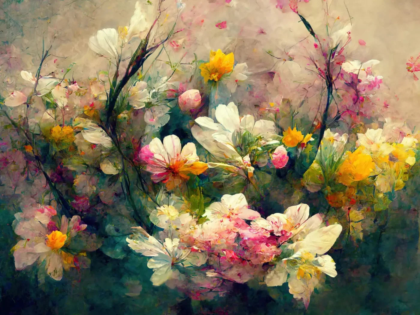 Springtime Bouquet 6’8’X5’ Fleece (80 X 60 Inch) Backdrop