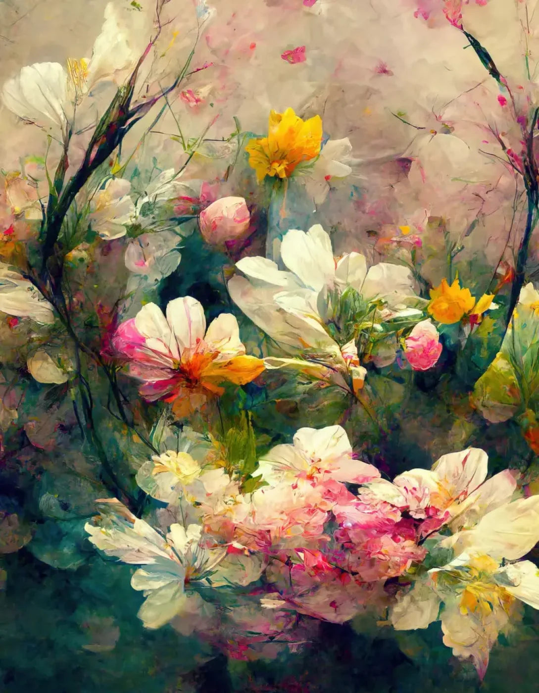 Springtime Bouquet 6’X8’ Fleece (72 X 96 Inch) Backdrop