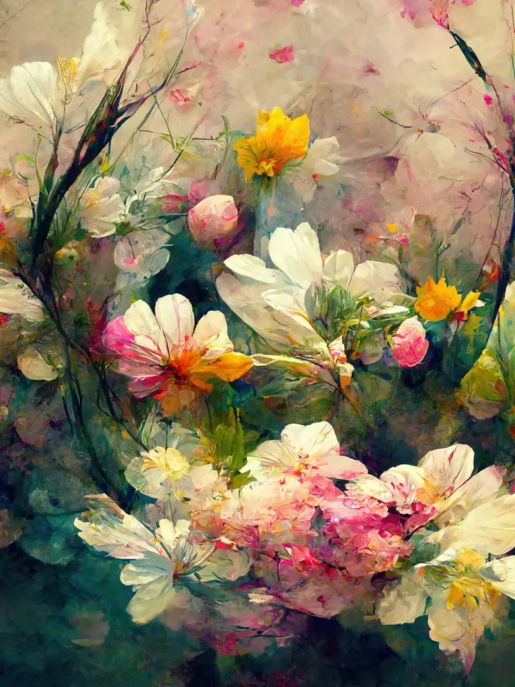 Springtime Bouquet 8’X10’ Fleece (96 X 120 Inch) Backdrop
