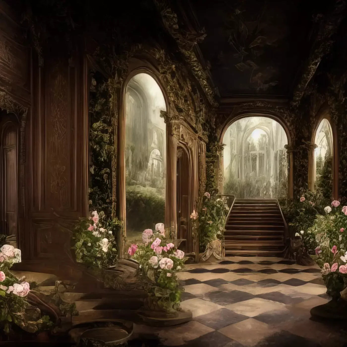 Springtime Court Manor 10’X10’ Ultracloth (120 X Inch) Backdrop