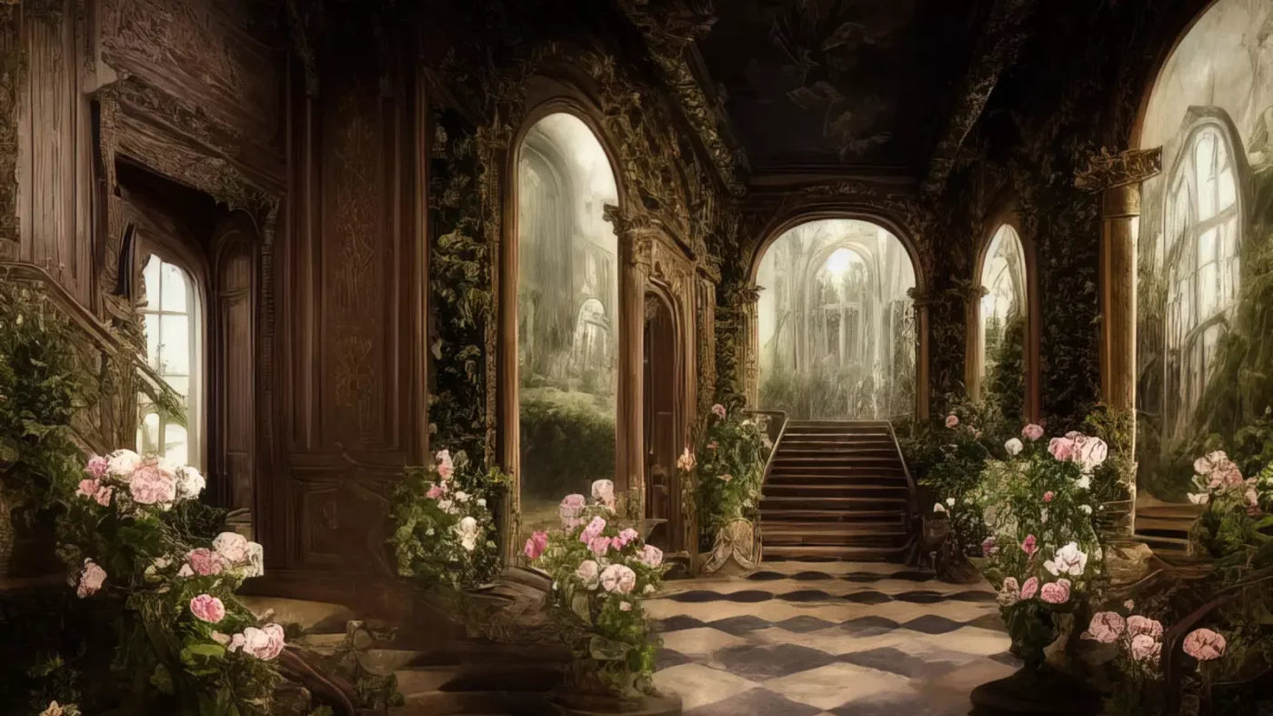 Springtime Court Manor 14’X8’ Ultracloth (168 X 96 Inch) Backdrop