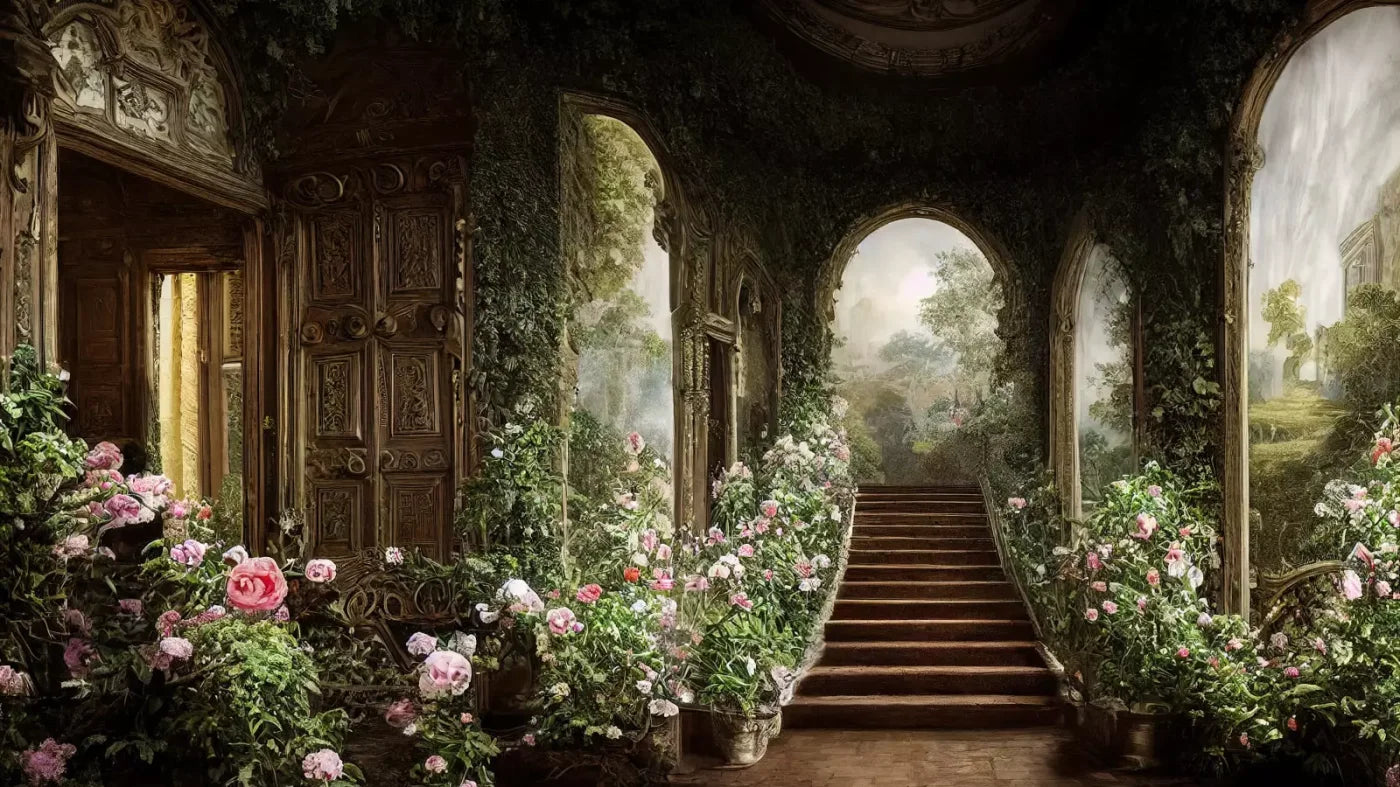 Springtime Court Manor L 14’X8’ Ultracloth (168 X 96 Inch) Backdrop