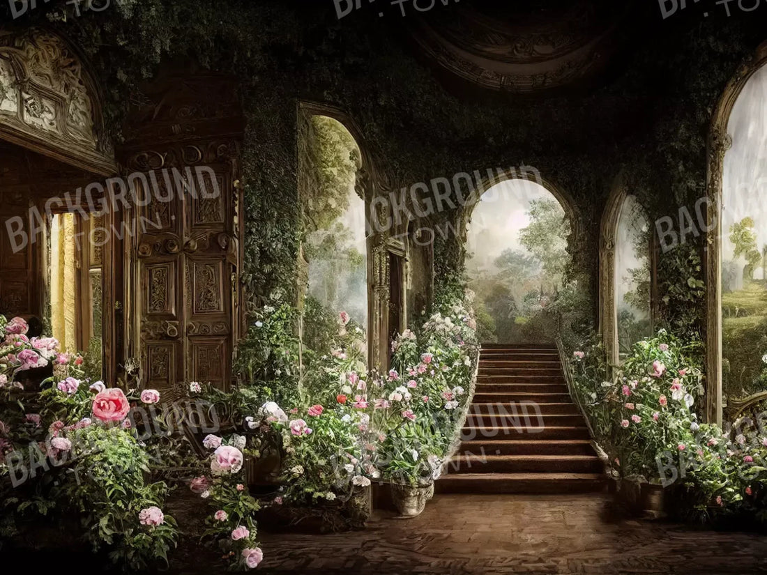 Springtime Court Manor L 6’8’’X5’ Fleece (80 X 60 Inch) Backdrop