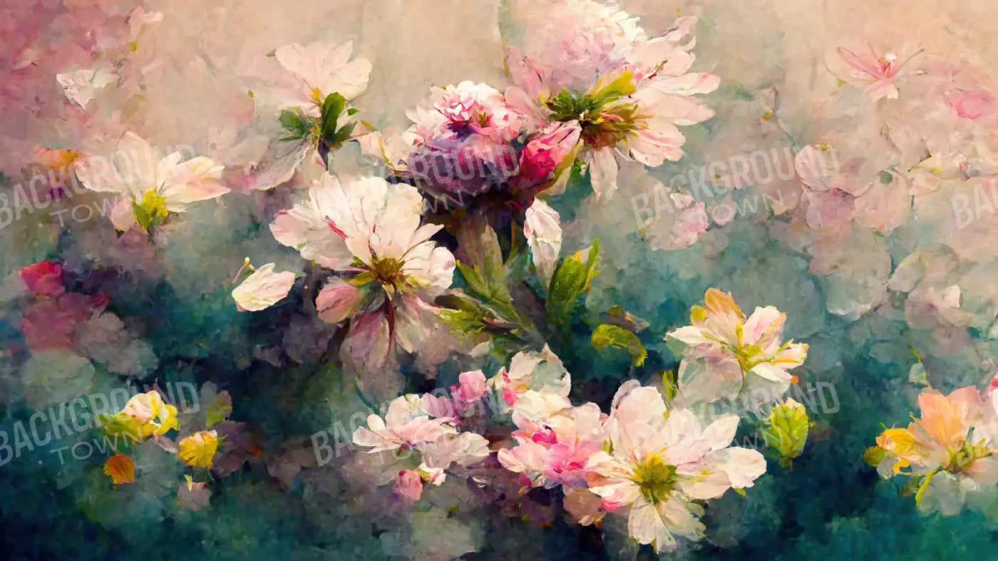 Springtime Florals 14’X8’ Ultracloth (168 X 96 Inch) Backdrop