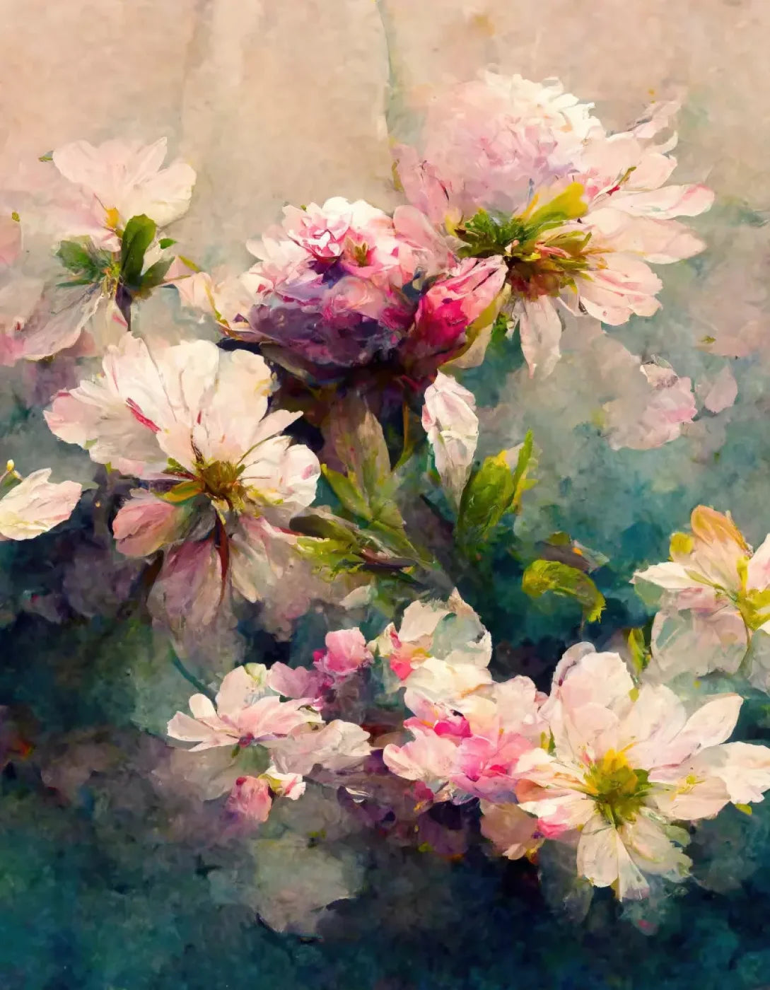 Springtime Florals 6’X8’ Fleece (72 X 96 Inch) Backdrop