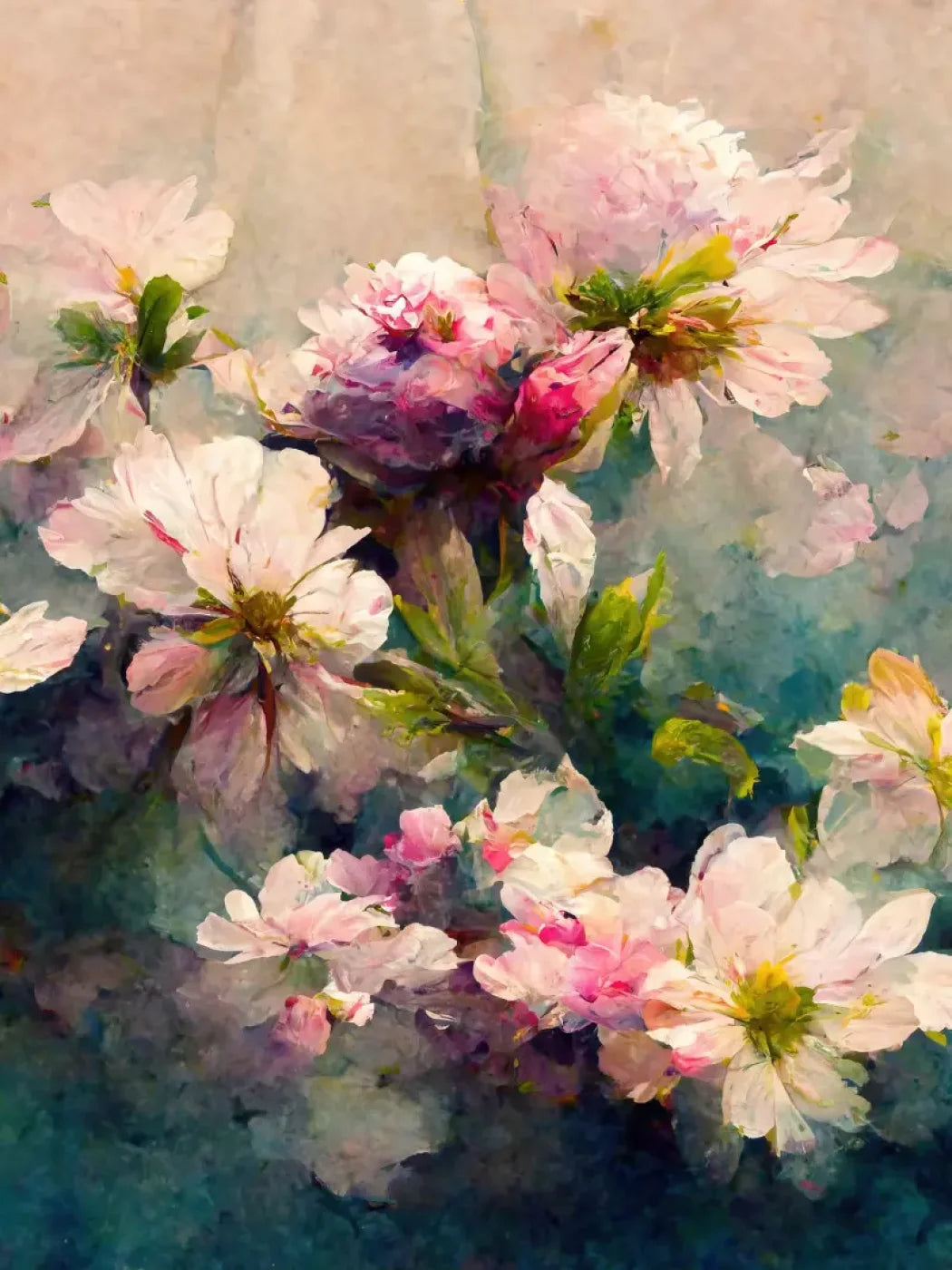 Springtime Florals 8’X10’ Fleece (96 X 120 Inch) Backdrop