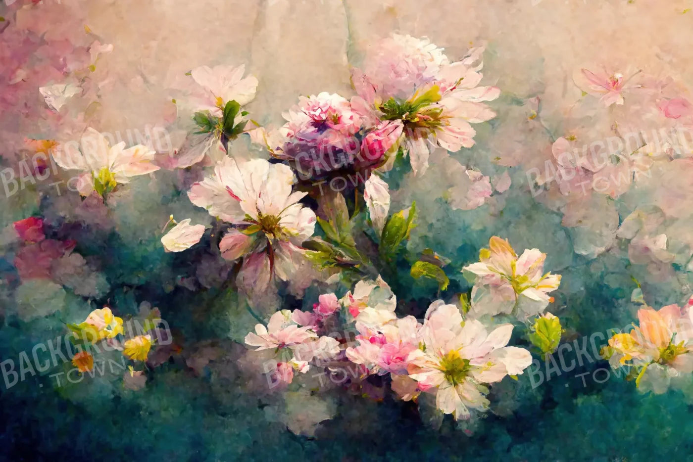 Springtime Florals 8’X5’ Ultracloth (96 X 60 Inch) Backdrop