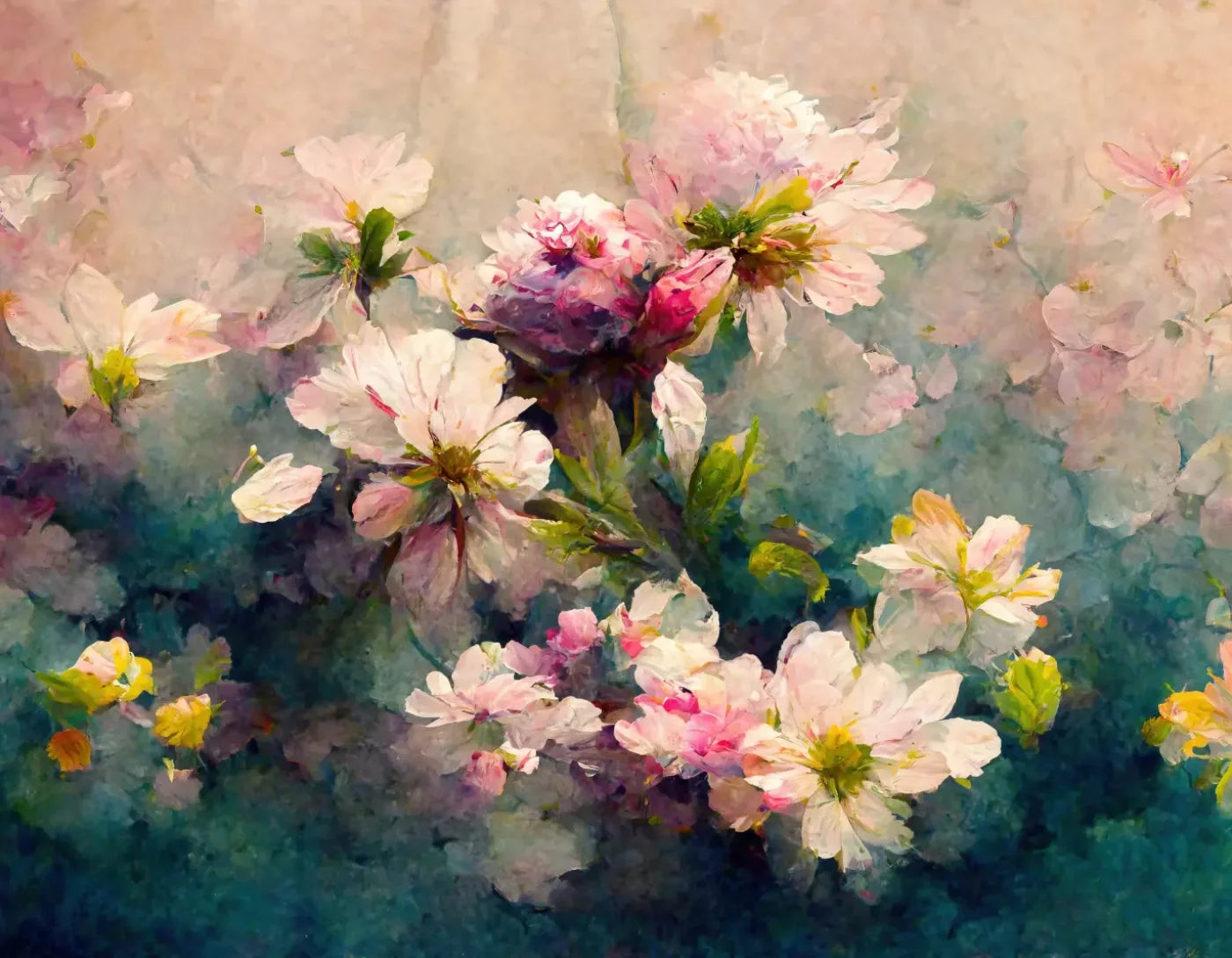 Springtime Florals 8’X6’ Fleece (96 X 72 Inch) Backdrop