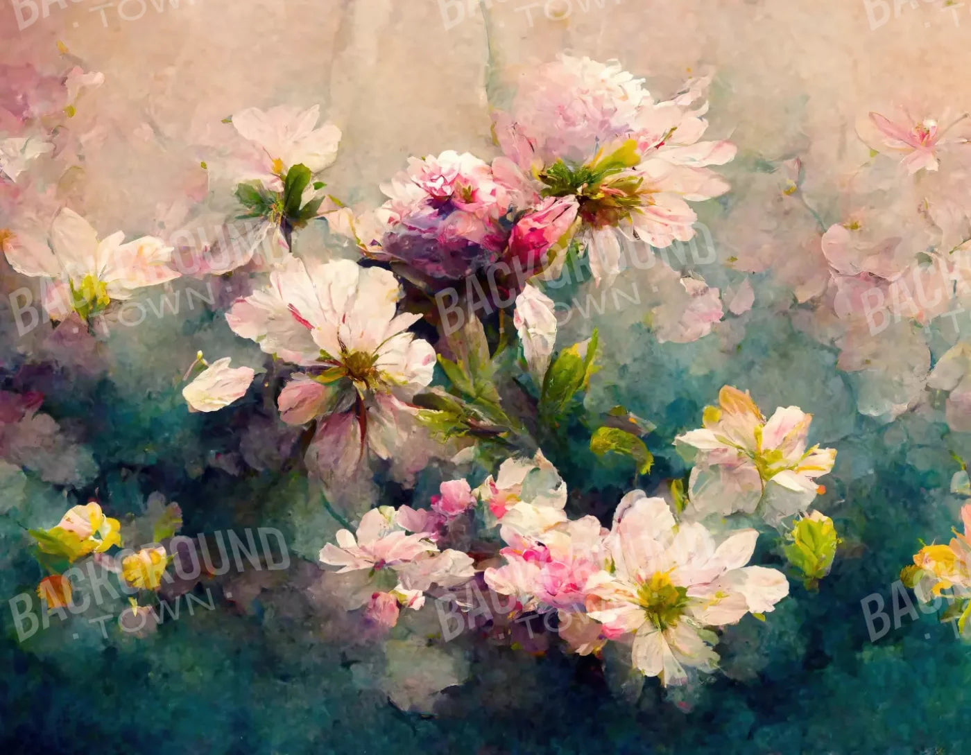 Springtime Florals 8’X6’ Fleece (96 X 72 Inch) Backdrop