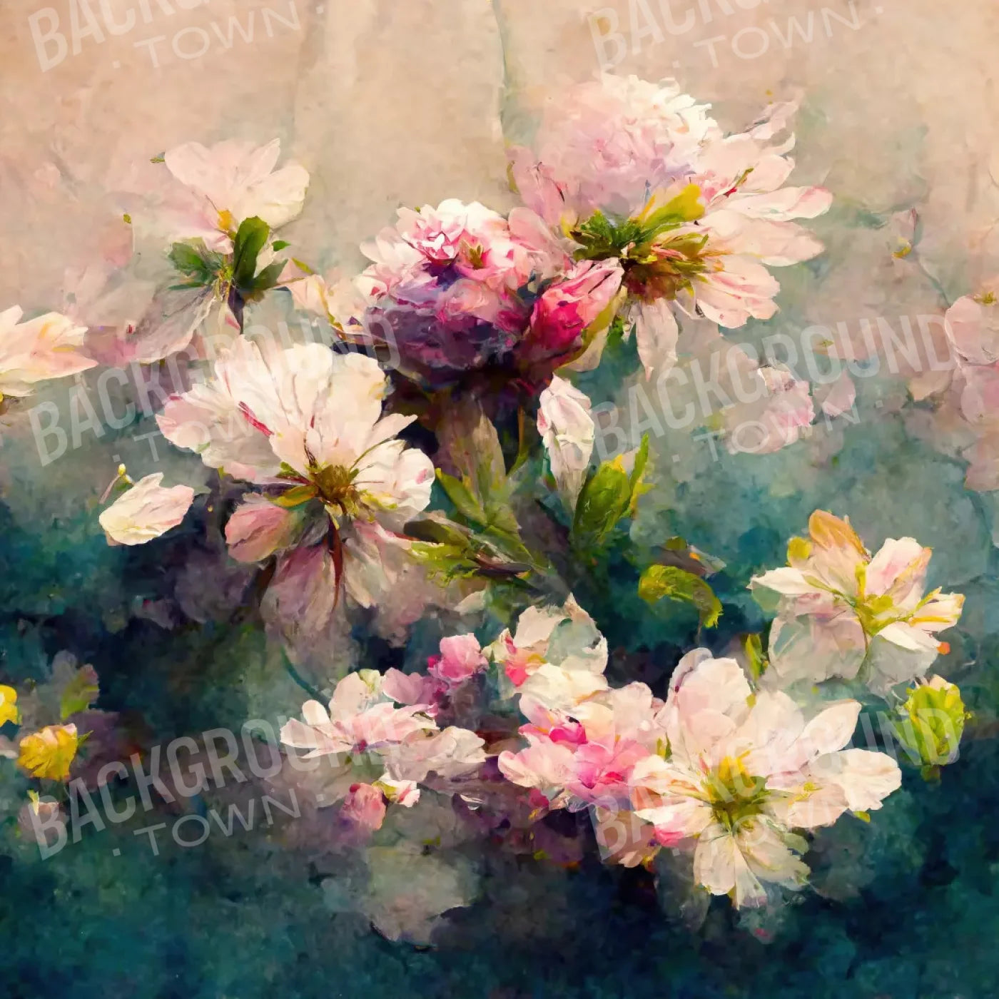 Springtime Florals 8’X8’ Fleece (96 X Inch) Backdrop