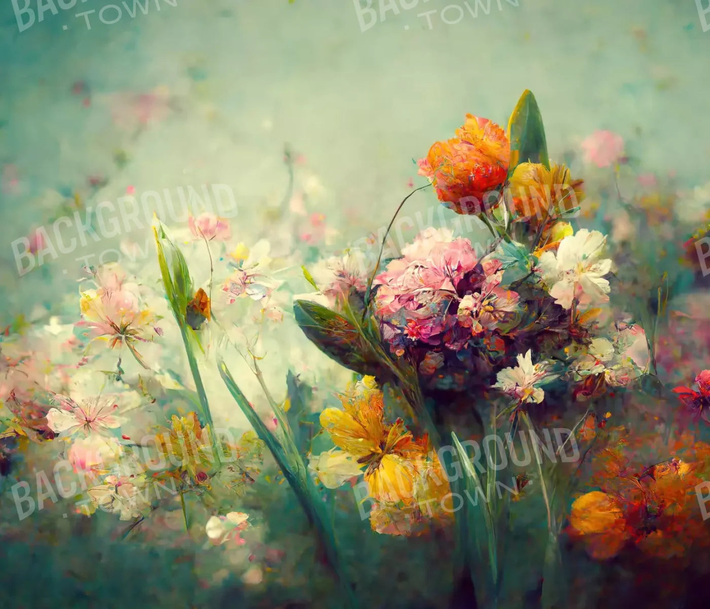 Springtime Floral L 12’X10’ Ultracloth (144 X 120 Inch) Backdrop