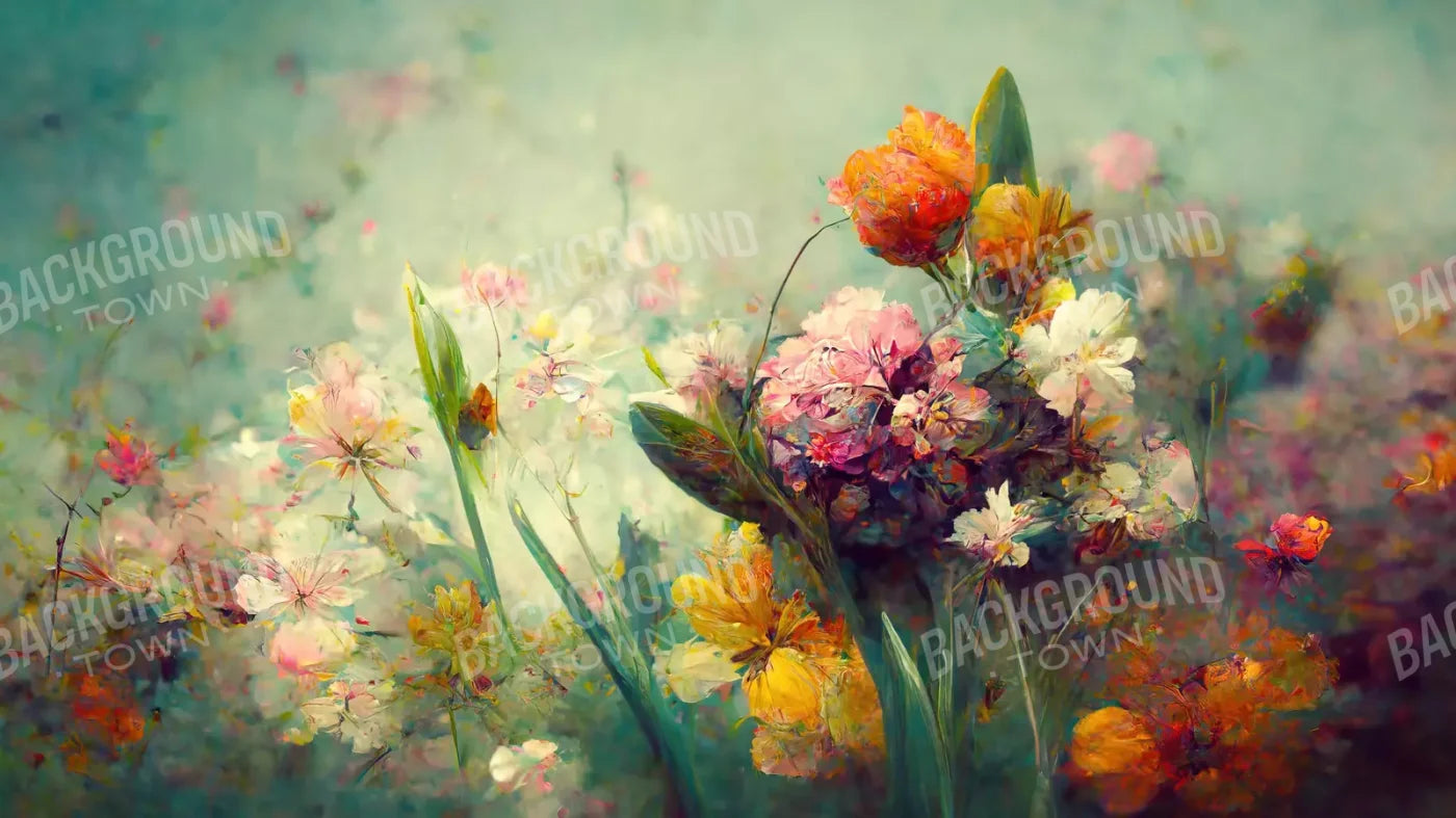 Springtime Floral L 14’X8’ Ultracloth (168 X 96 Inch) Backdrop
