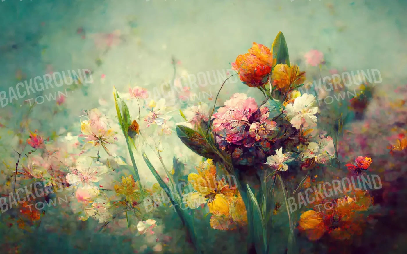 Springtime Floral L 14’X9’ Ultracloth (168 X 108 Inch) Backdrop