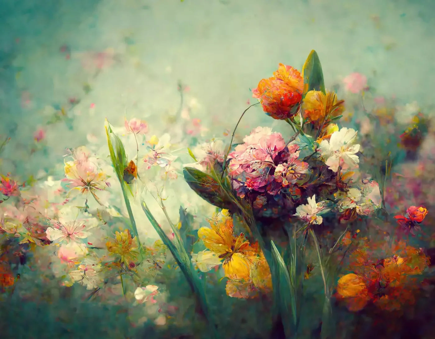 Springtime Floral L 8’X6’ Fleece (96 X 72 Inch) Backdrop