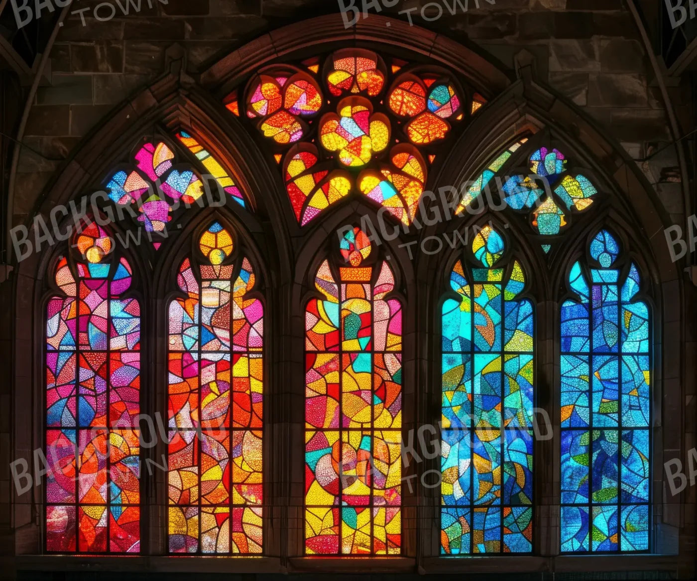 Stained Glass Window 12’x10’ UltraCloth (144 x 120 inch) Backdrop