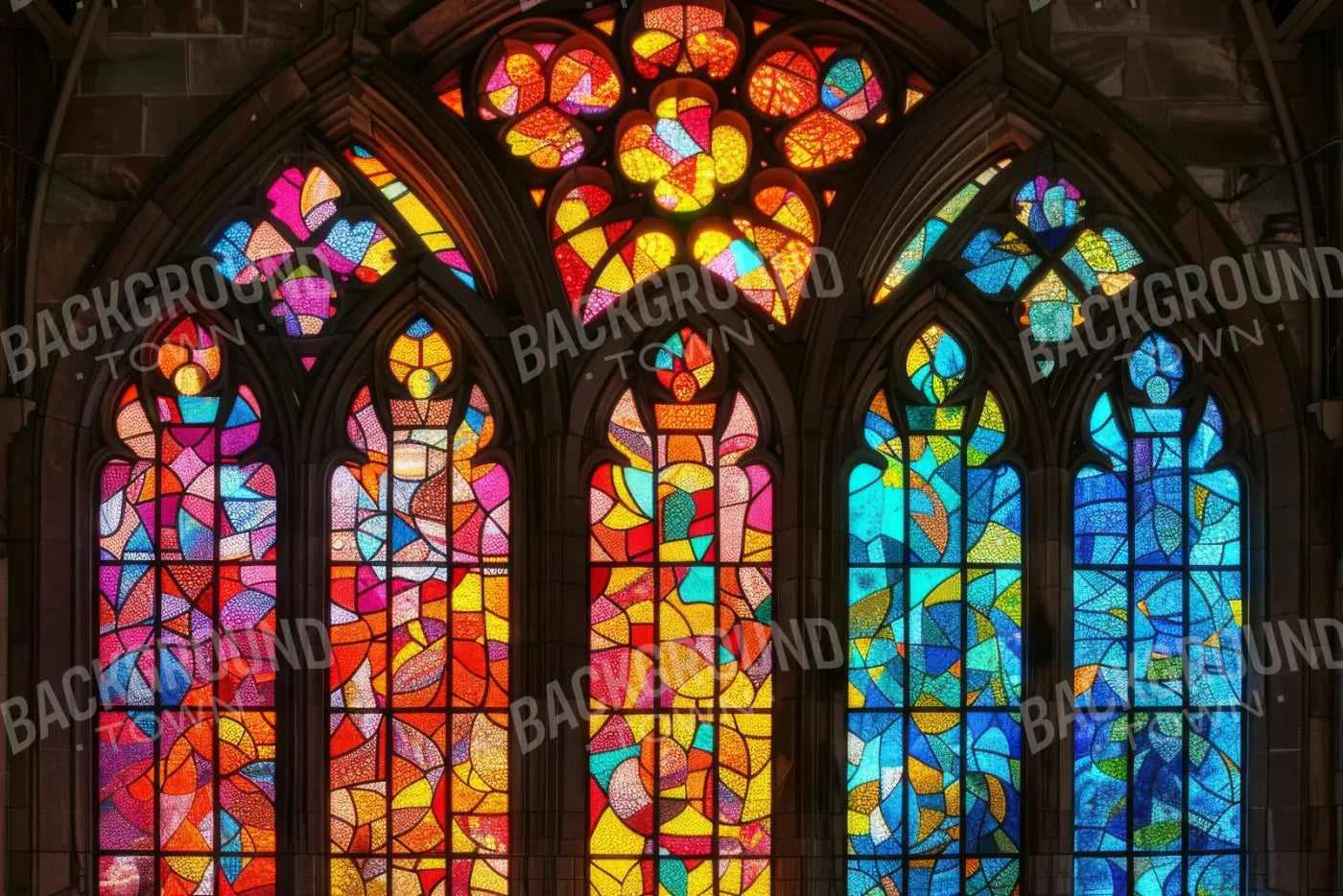 Stained Glass Window 12’x8’ UltraCloth (144 x 96 inch) Backdrop