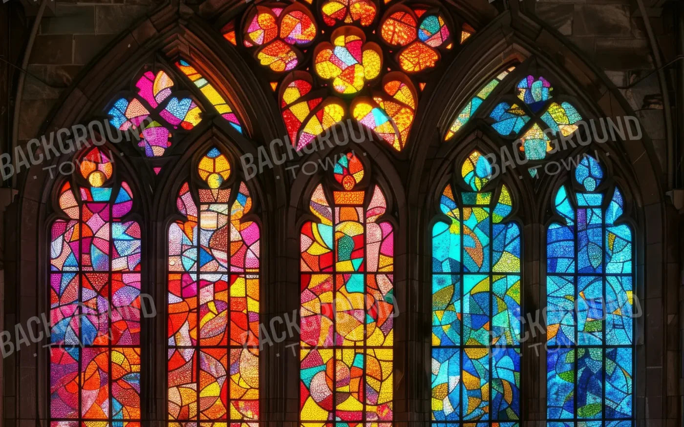 Stained Glass Window 8’x5’ UltraCloth (96 x 60 inch) Backdrop