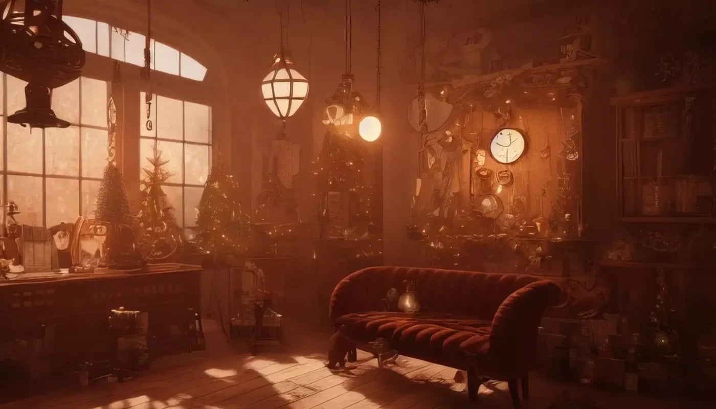 Steampunk Christmas 14’X8’ Ultracloth (168 X 96 Inch) Backdrop