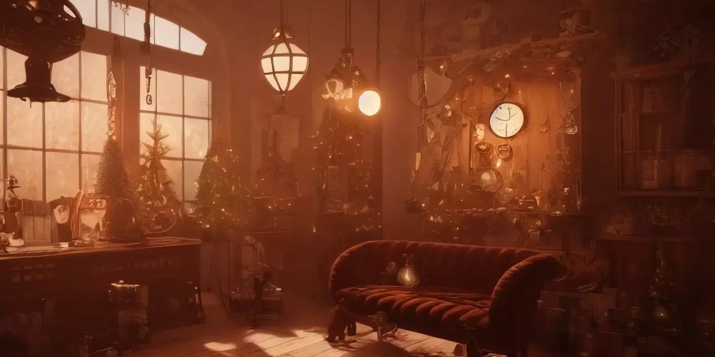 Steampunk Christmas 20’X10’ Ultracloth (240 X 120 Inch) Backdrop