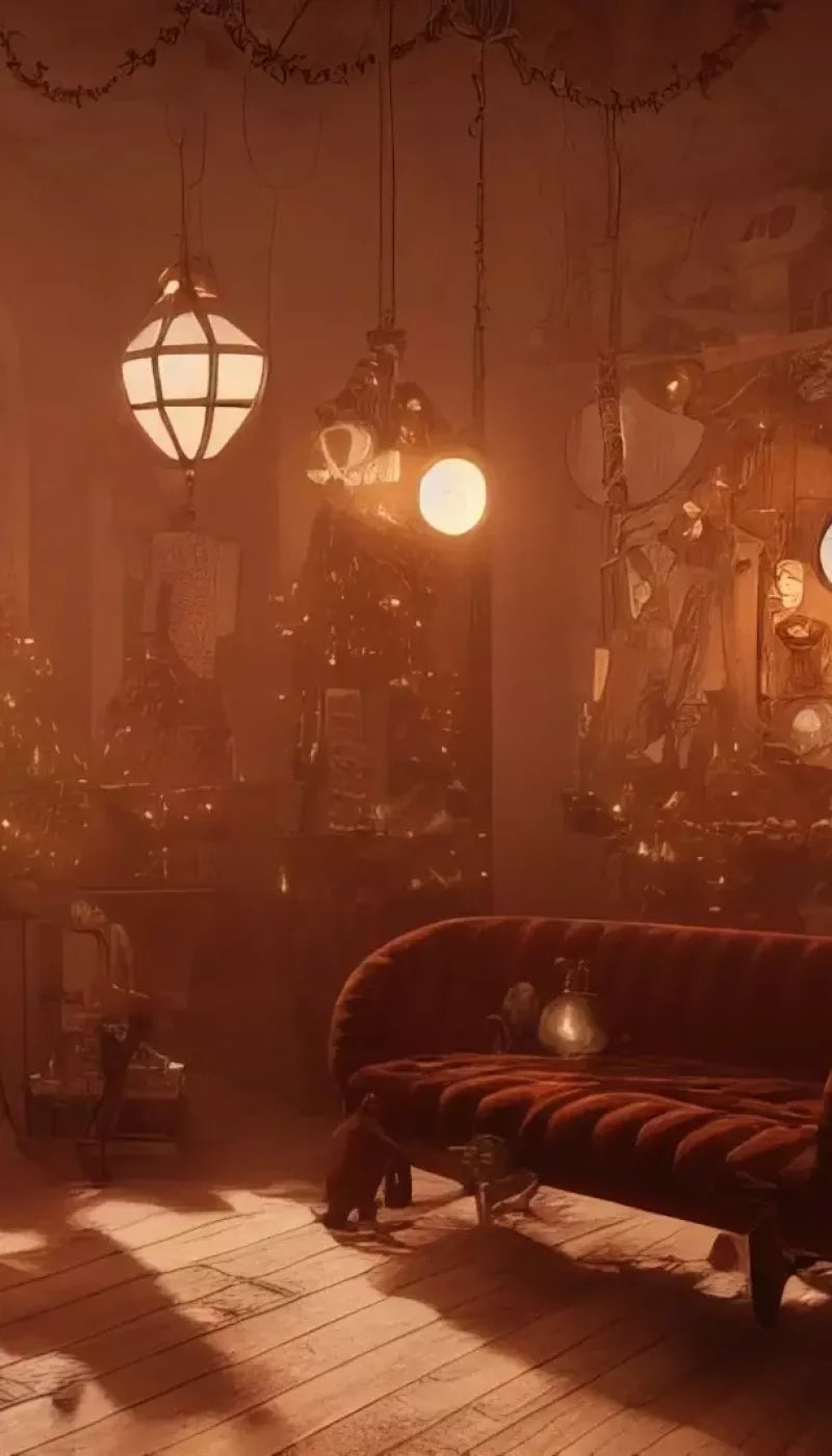 Steampunk Christmas 8’X14’ Ultracloth (96 X 168 Inch) Backdrop