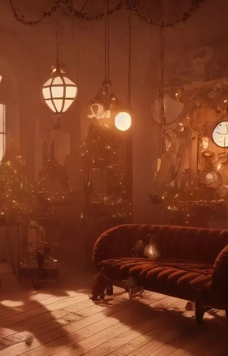 Steampunk Christmas 9’X14’ Ultracloth (108 X 168 Inch) Backdrop