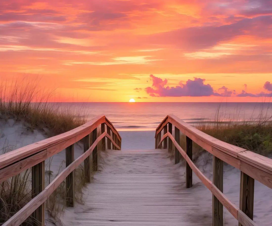 Sun Set Beach 5’X4’2 Fleece (60 X 50 Inch) Backdrop