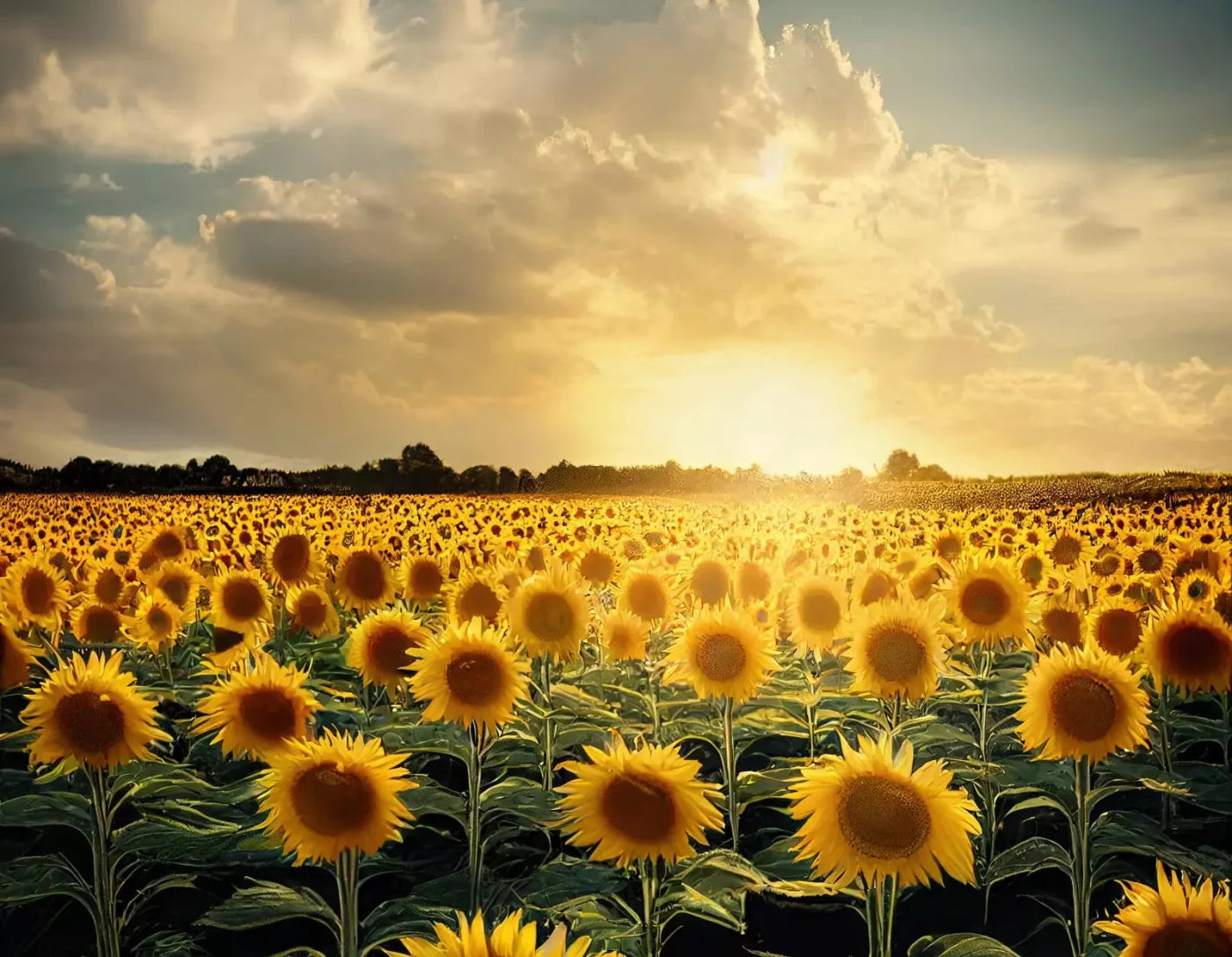 Sunflower Field 8X6 Fleece ( 96 X 72 Inch ) Backdrop
