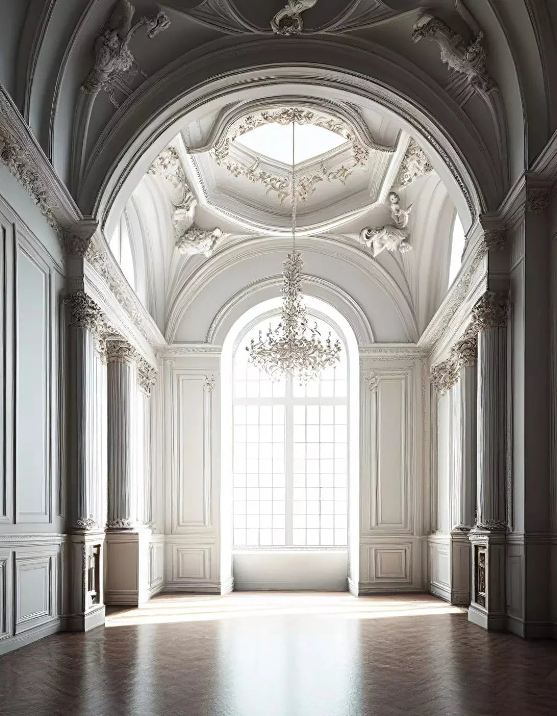 Sunlit Arch Room 6X8 Fleece ( 72 X 96 Inch ) Backdrop