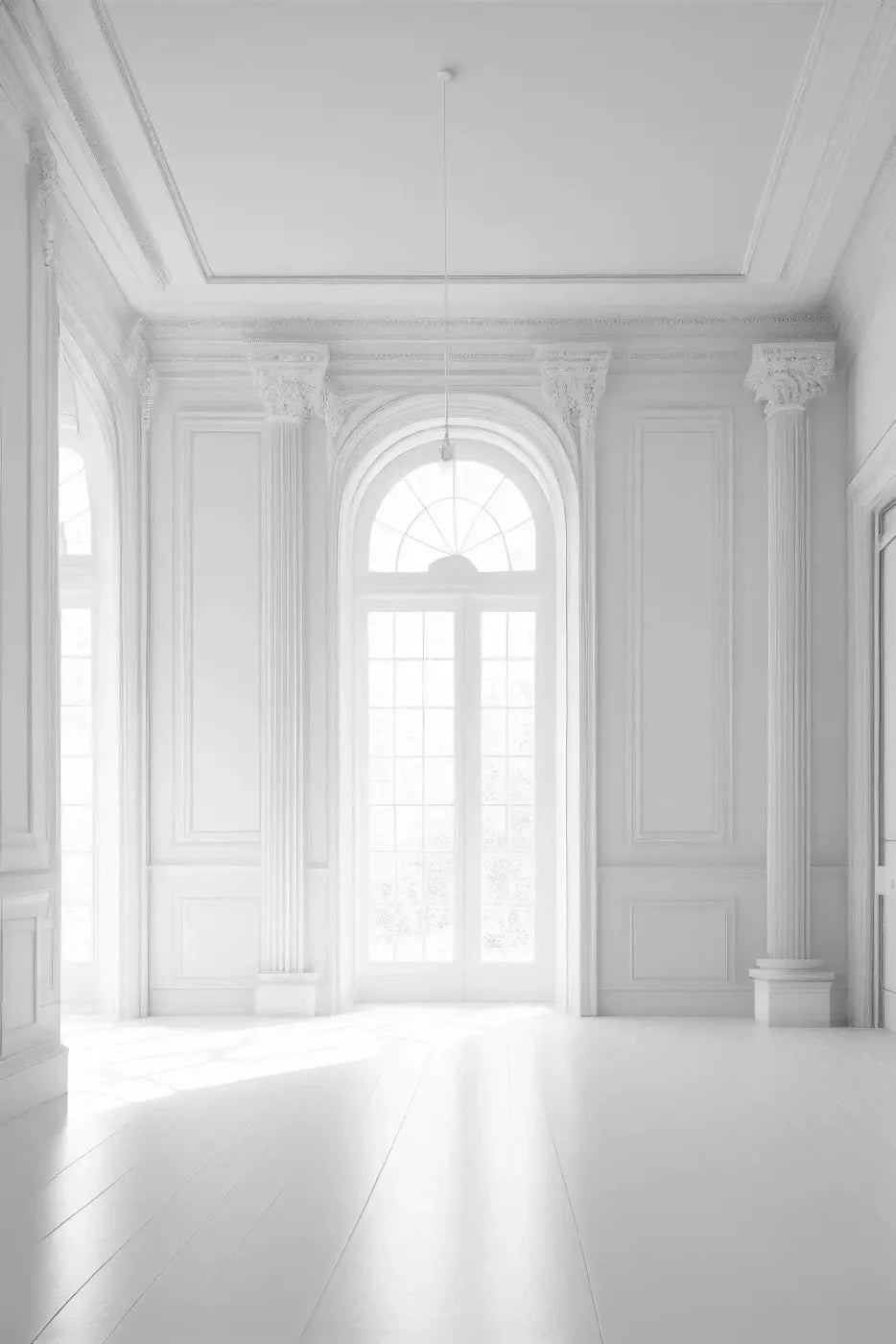 Sunlit White Room 5X8 Ultracloth ( 60 X 96 Inch ) Backdrop