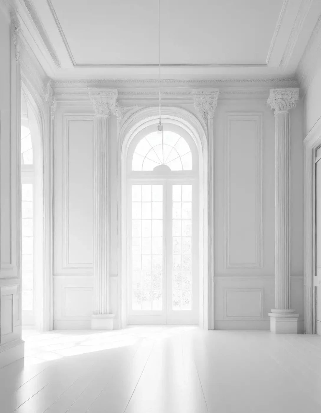 Sunlit White Room 6X8 Fleece ( 72 X 96 Inch ) Backdrop