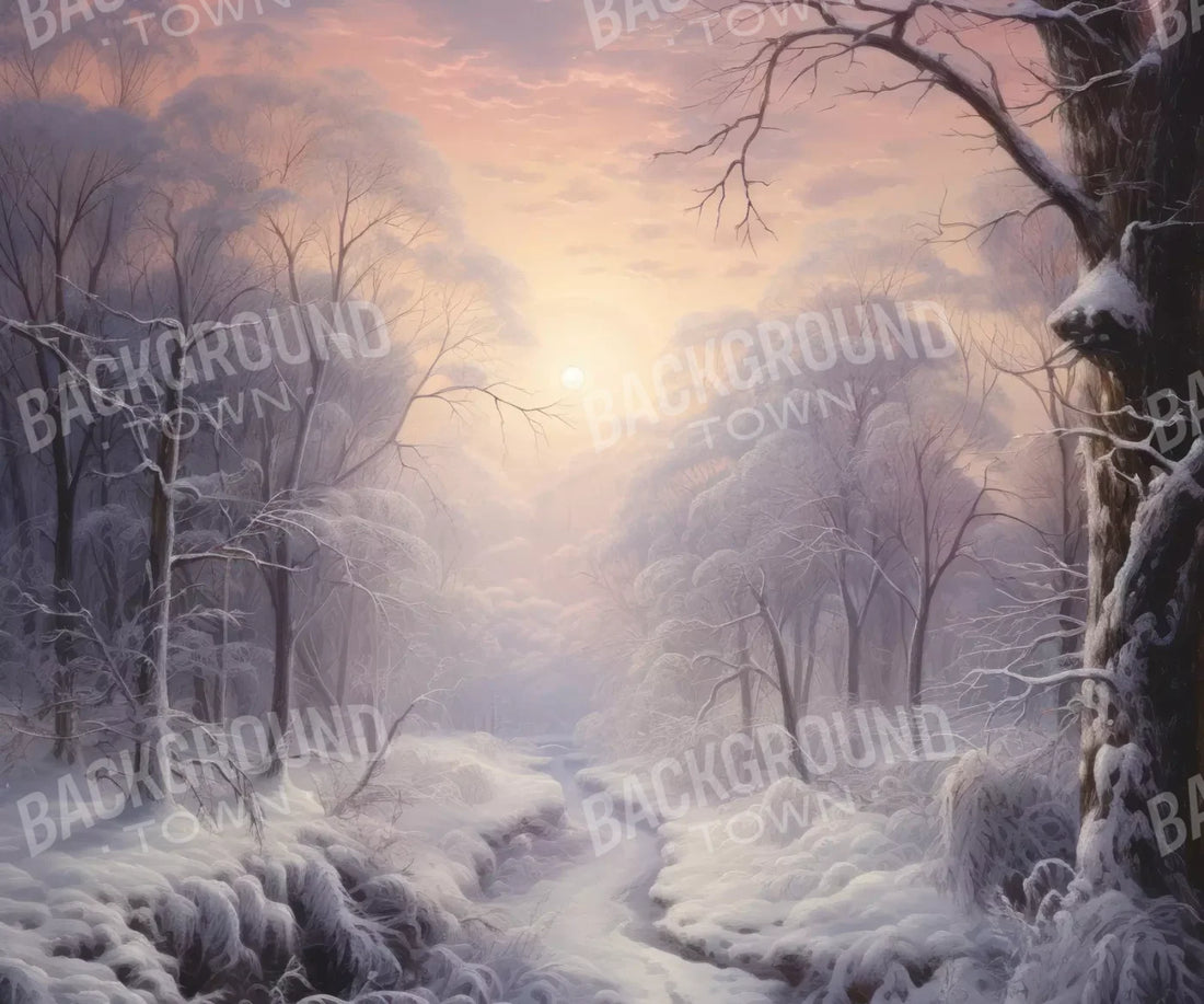 Sunrise Winter Wonderland 5X42 Fleece ( 60 X 50 Inch ) Backdrop