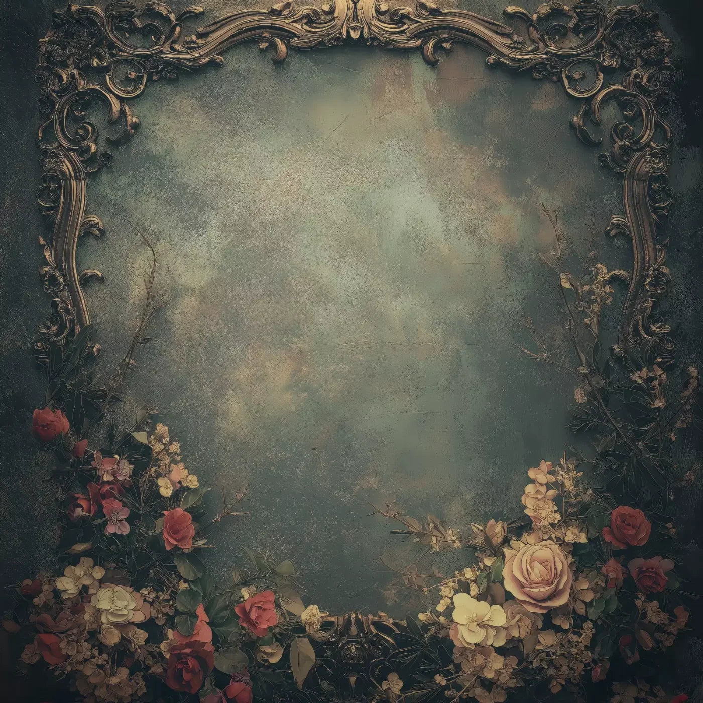 Swirly Flower Frame 10’x10’ UltraCloth (120 x 120 inch) Backdrop