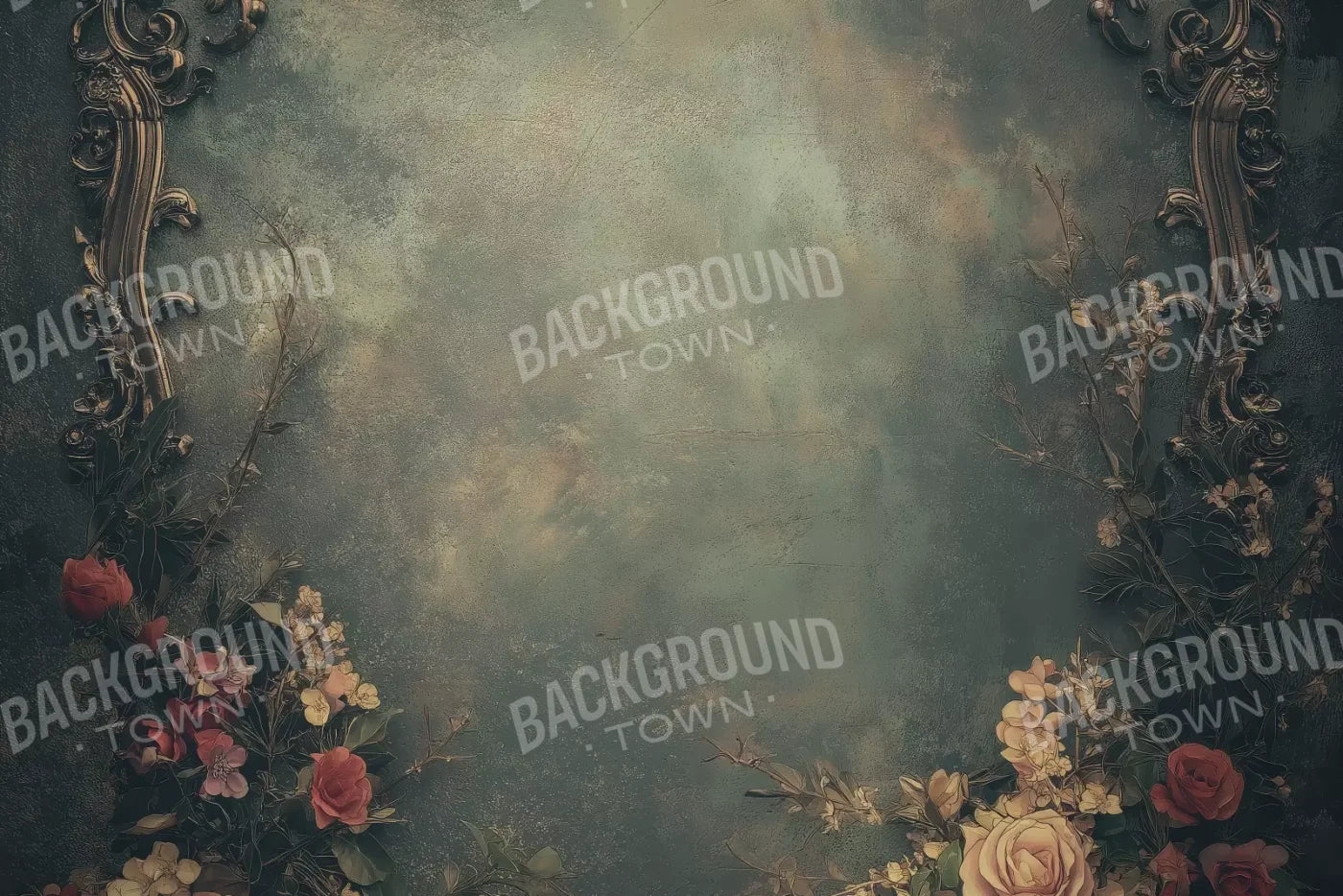 Swirly Flower Frame 12’x8’ UltraCloth (144 x 96 inch) Backdrop