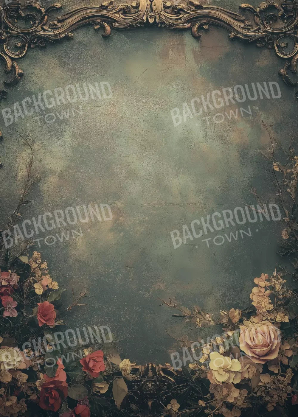 Swirly Flower Frame 5’x7’ UltraCloth (60 x 84 inch) Backdrop