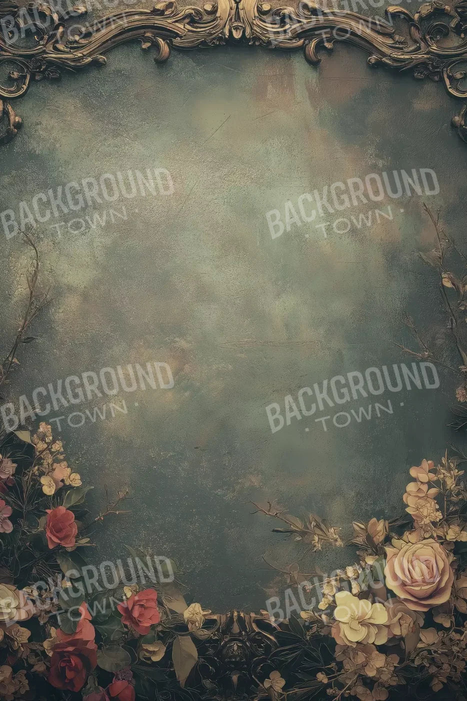 Swirly Flower Frame 8’x12’ UltraCloth (96 x 144 inch) Backdrop