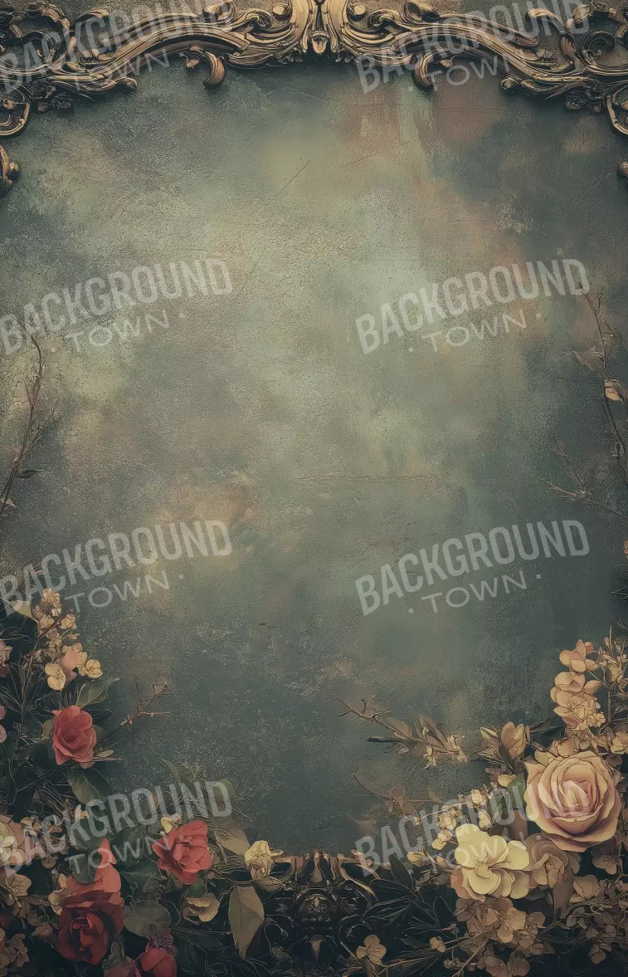 Swirly Flower Frame 9’x14’ UltraCloth (108 x 168 inch) Backdrop