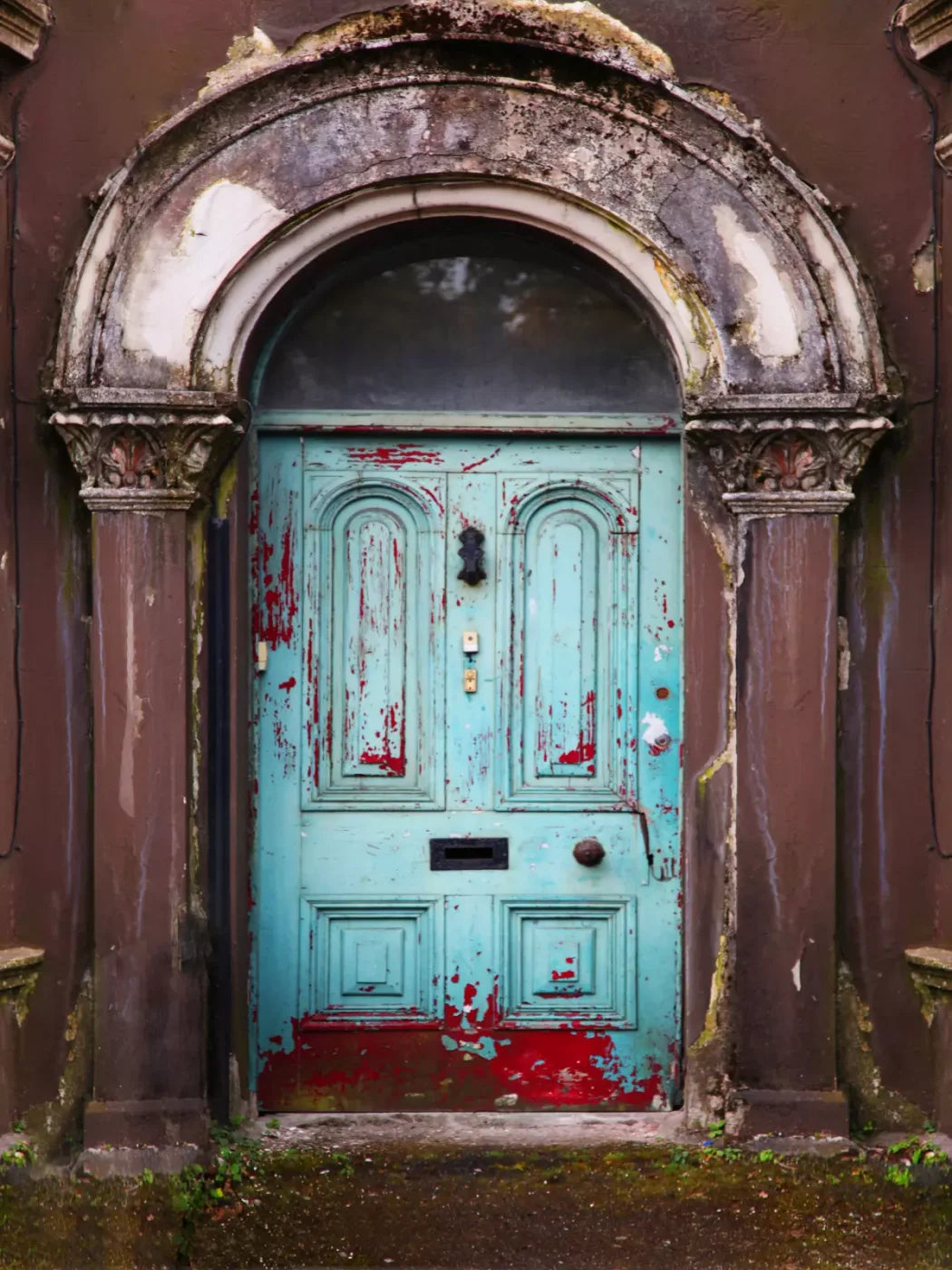 Teal Doorway 5’X6’8’ Fleece (60 X 80 Inch) Backdrop