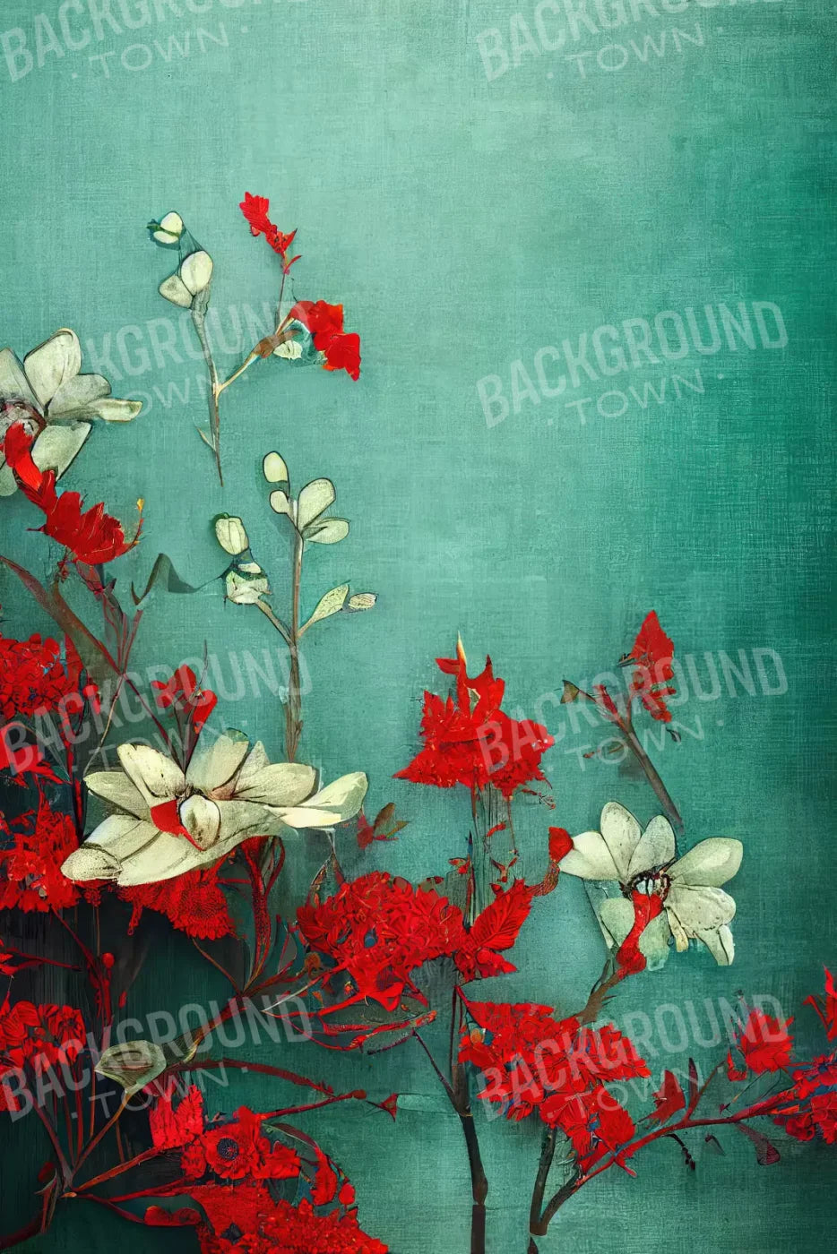 Teal Me Red 5’X8’ Ultracloth (60 X 96 Inch) Backdrop